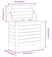 Gartenhocker Weiß 62x31,5x52 cm Massivholz Kiefer