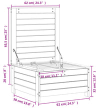 Gartenhocker 62x63,5x32 cm Massivholz Douglasie