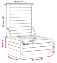 Gartenhocker 62x63,5x32 cm Kiefernholz Imprägniert