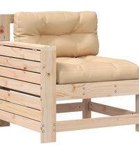 Gartensofa mit Armlehne und Kissen Massivholz Kiefer