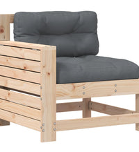 Gartensofa mit Armlehne und Kissen Massivholz Kiefer