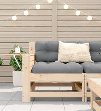 Gartensofa mit Armlehne und Kissen Massivholz Kiefer