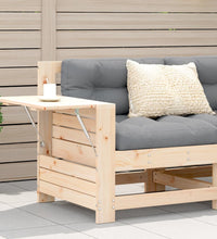 Gartensofa mit Armlehne und Kissen Massivholz Kiefer