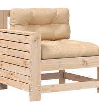 Gartensofa mit Armlehne und Kissen Massivholz Kiefer