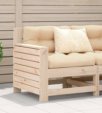 Gartensofa mit Armlehne und Kissen Massivholz Kiefer