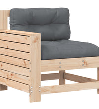 Gartensofa mit Armlehne und Kissen Massivholz Kiefer