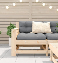 Gartensofa mit Armlehne und Kissen Massivholz Kiefer