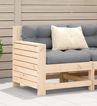 Gartensofa mit Armlehne und Kissen Massivholz Kiefer