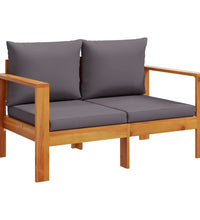 Gartensofa mit Kissen 2-Sitzer Massivholz Akazie