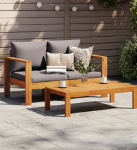 Gartensofa mit Kissen 2-Sitzer Massivholz Akazie