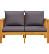 Gartensofa mit Kissen 2-Sitzer Massivholz Akazie