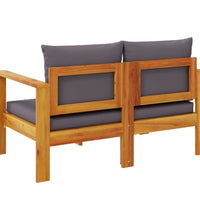 Gartensofa mit Kissen 2-Sitzer Massivholz Akazie