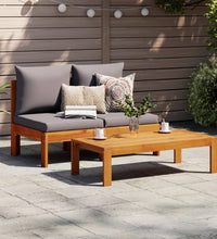 Gartensofa ohne Armlehnen mit Kissen 2-Sitzer Massivholz Akazie