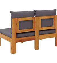 Gartensofa ohne Armlehnen mit Kissen 2-Sitzer Massivholz Akazie