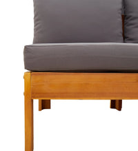 Gartensofa ohne Armlehnen mit Kissen 2-Sitzer Massivholz Akazie