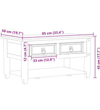 Couchtisch mit Schubladen Corona 85x50x45 cm Massivholz Kiefer