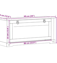 Schuhschrank Corona 99x32x47 cm Massivholz Kiefer