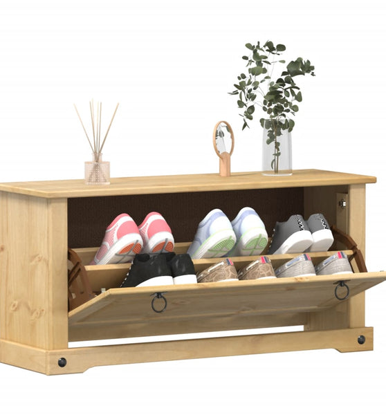 Schuhschrank Corona 99x32x47 cm Massivholz Kiefer