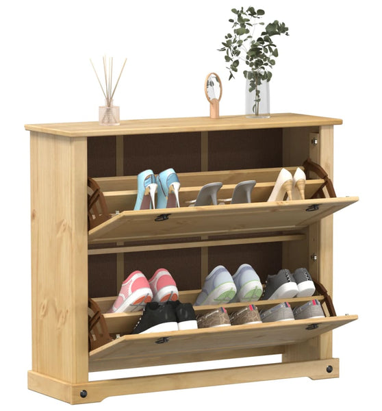 Schuhschrank Corona 99x32x85 cm Massivholz Kiefer