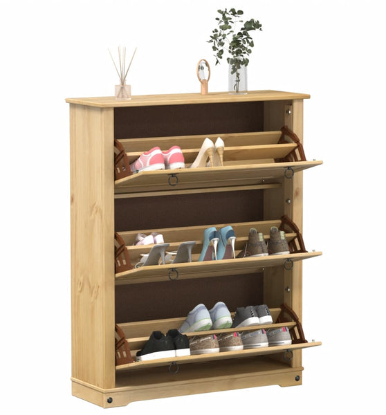 Schuhschrank Corona 99x32x124,5 cm Massivholz Kiefer