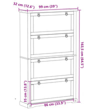 Schuhschrank Corona 99x32x163,5 cm Massivholz Kiefer