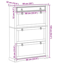 Schuhschrank Corona 99x32x138 cm Massivholz Kiefer