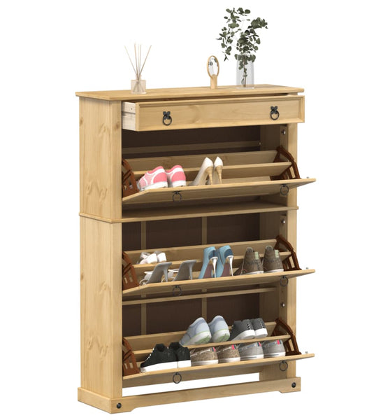 Schuhschrank Corona 99x32x138 cm Massivholz Kiefer
