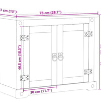 Waschbeckenunterschrank Corona 73x33x60 cm Massivholz Kiefer