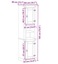 Badschrank Corona 50x40x185 cm Massivholz Kiefer