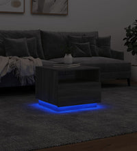 Couchtisch mit LED-Leuchten Grau Sonoma 50x49x40 cm