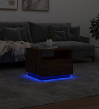 Couchtisch mit LED-Leuchten Braun Eichen-Optik 50x49x40 cm