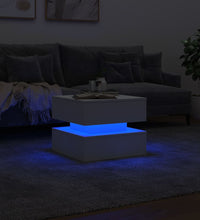 Couchtisch mit LED-Leuchten Weiß 50x50x40 cm