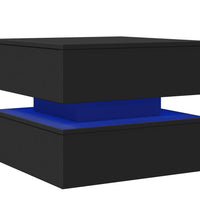 Couchtisch mit LED-Leuchten Schwarz 50x50x40 cm