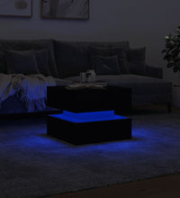 Couchtisch mit LED-Leuchten Schwarz 50x50x40 cm