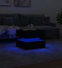 Couchtisch mit LED-Leuchten Schwarz 50x50x40 cm