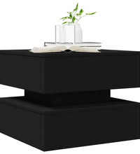 Couchtisch mit LED-Leuchten Schwarz 50x50x40 cm