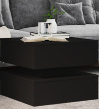 Couchtisch mit LED-Leuchten Schwarz 50x50x40 cm