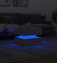 Couchtisch mit LED-Leuchten Grau Sonoma 50x50x40 cm