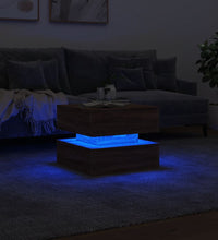 Couchtisch mit LED-Leuchten Braun Eichen-Optik 50x50x40 cm