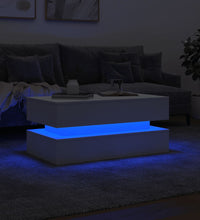 Couchtisch mit LED-Leuchten Weiß 90x50x40 cm