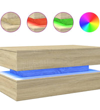 Couchtisch mit LED-Leuchten Sonoma-Eiche 90x50x40 cm