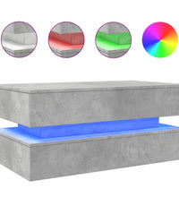 Couchtisch mit LED-Leuchten Betongrau 90x50x40 cm