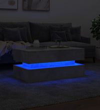 Couchtisch mit LED-Leuchten Betongrau 90x50x40 cm