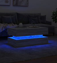 Couchtisch mit LED-Leuchten Grau Sonoma 90x50x40 cm