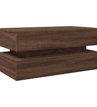 Couchtisch mit LED-Leuchten Braun Eichen-Optik 90x50x40 cm