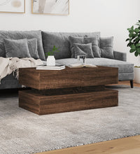 Couchtisch mit LED-Leuchten Braun Eichen-Optik 90x50x40 cm