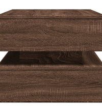 Couchtisch mit LED-Leuchten Braun Eichen-Optik 90x50x40 cm