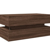 Couchtisch mit LED-Leuchten Braun Eichen-Optik 90x50x40 cm