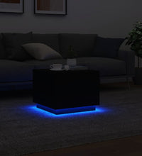 Couchtisch mit LED-Leuchten Schwarz 50x50x40 cm