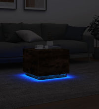 Couchtisch mit LED-Leuchten Räuchereiche 50x50x40 cm